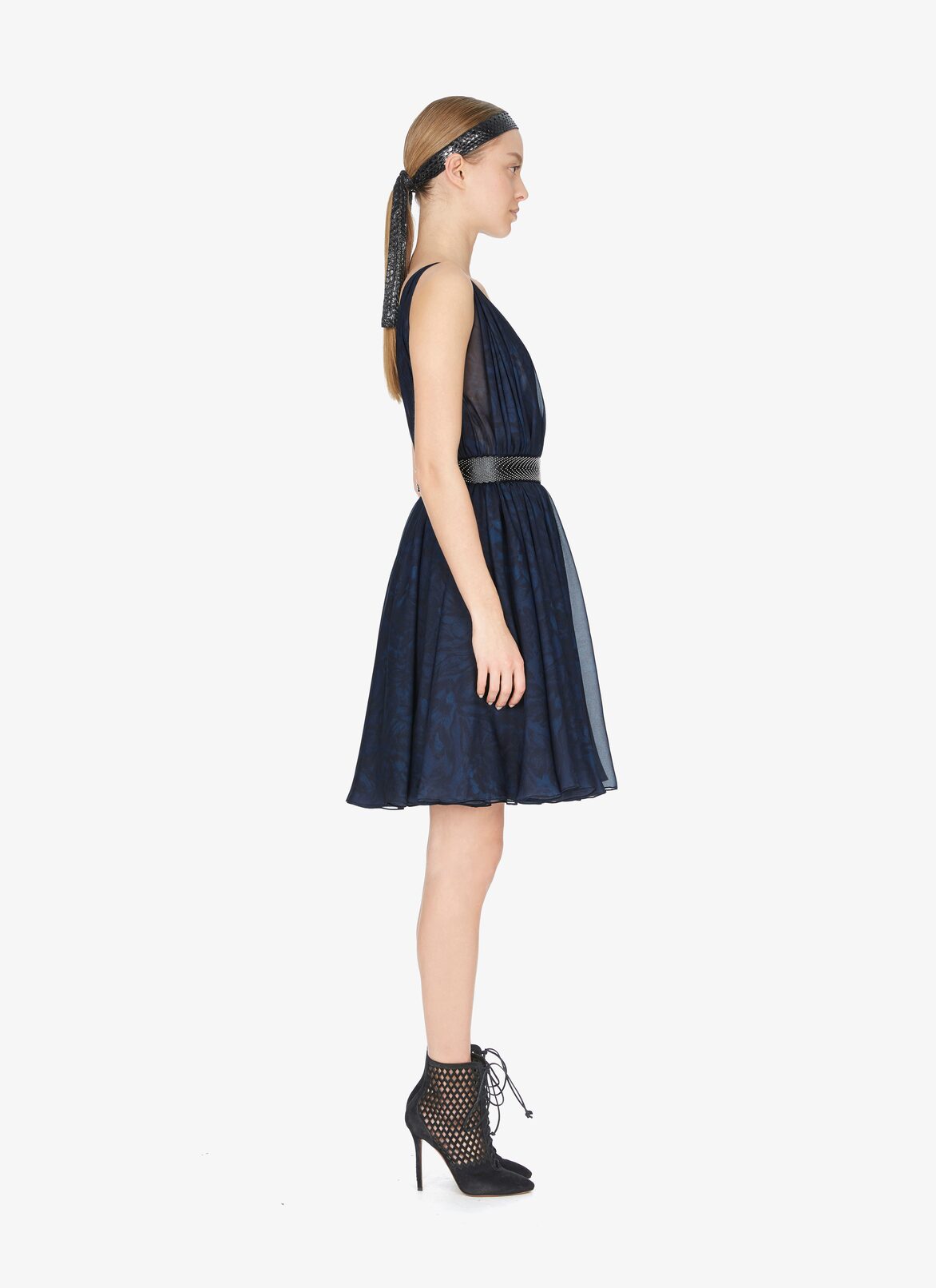 SLEEVELESS DRESS FLEURS MOUSSELINE BLUE RUSSIAN ALAÏA RUSSIAN BLUE  SLEEVELESS DRESS FLEURS MOUSSELINE BLUE RUSSIAN